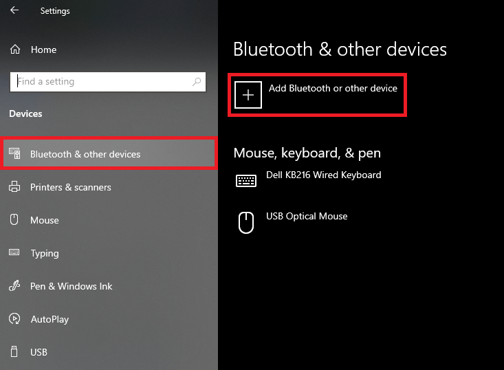 Add Bluetooth or other device