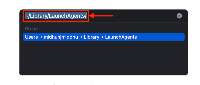 Ścieżka do LaunchAgents