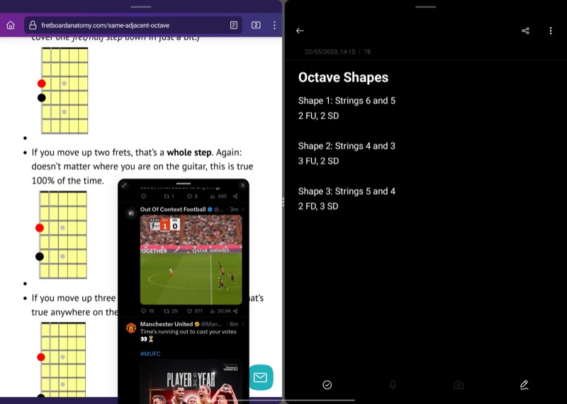 running two apps in split screen view on oneplus pad