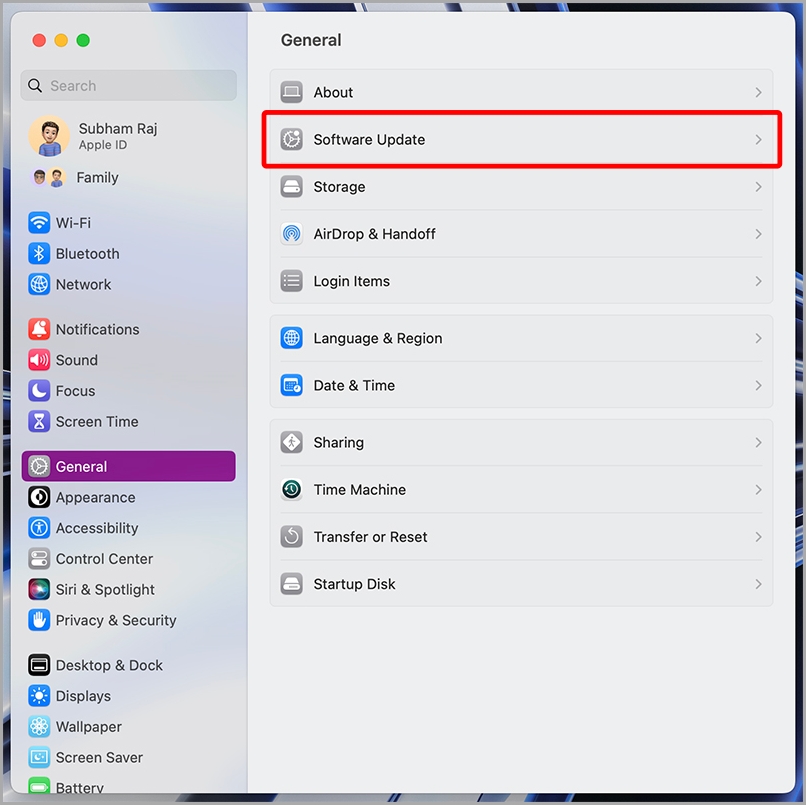 general system settings on mac