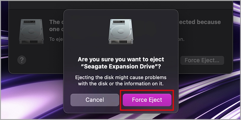 force ejecting a drive on mac