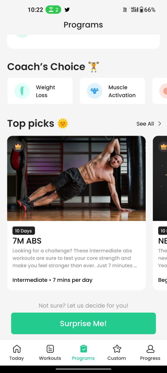 7 min workout apps usage screenshots