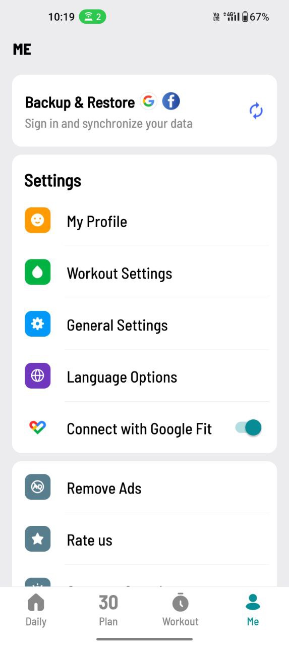 dumbell workout app usage screeshots