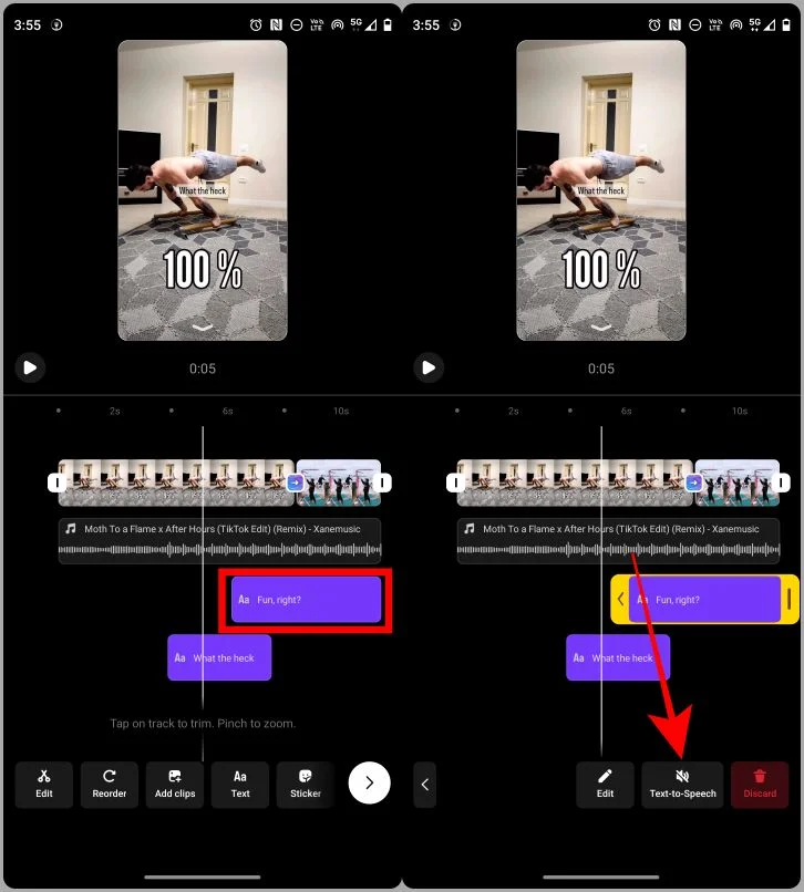 adding text to speech to reels on instagram