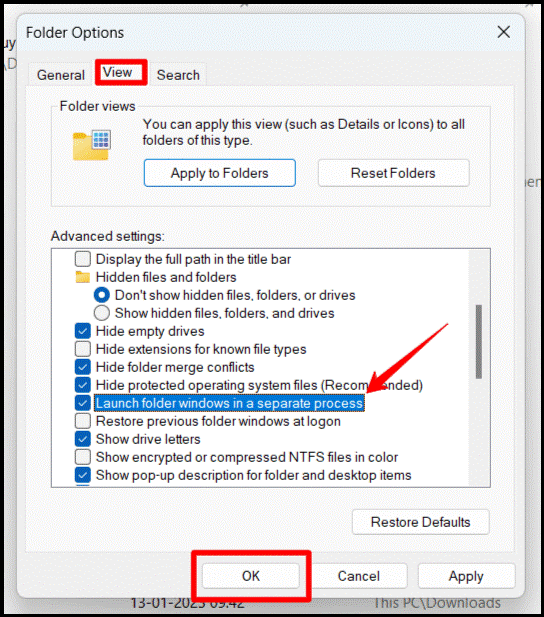 Launch folder windows in a separate process