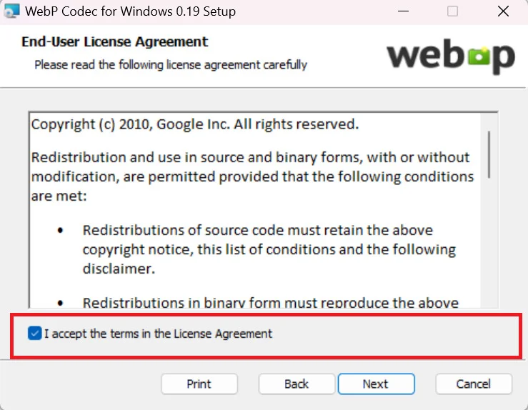 webp codec