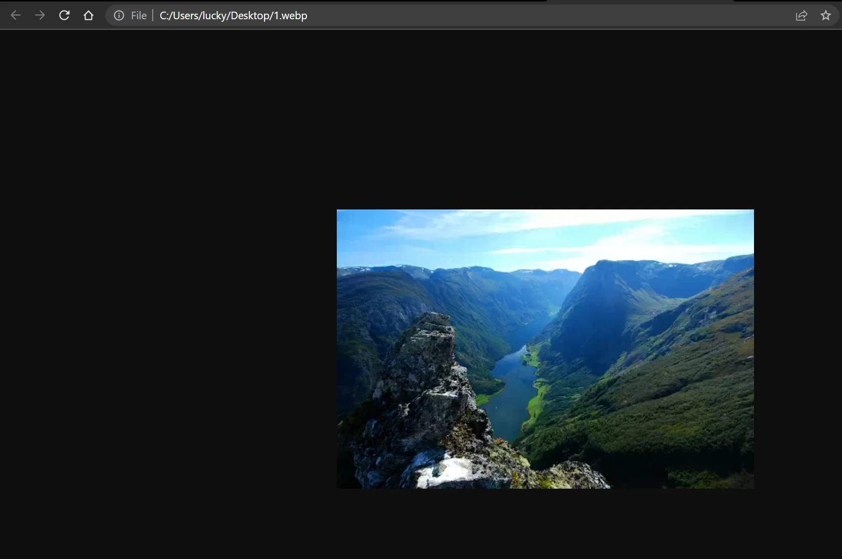 webp image file in chrome