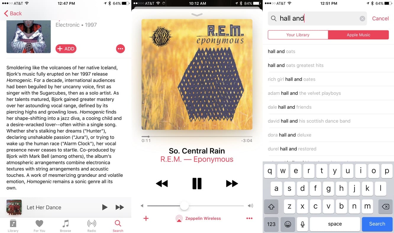 アプリ日記：iOS10のAppleMusic