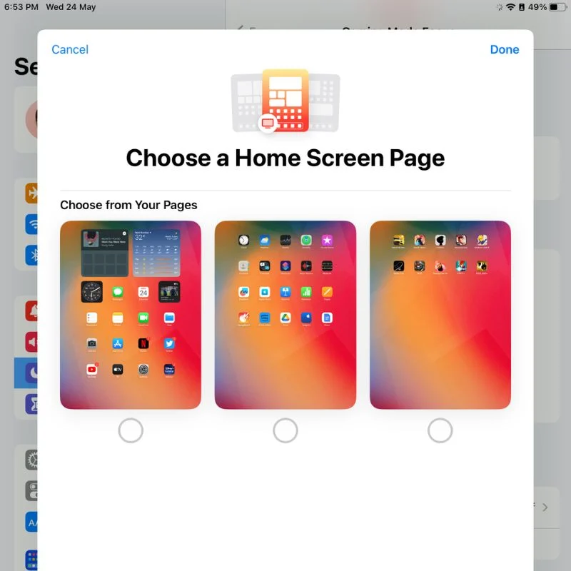 choose the home screen