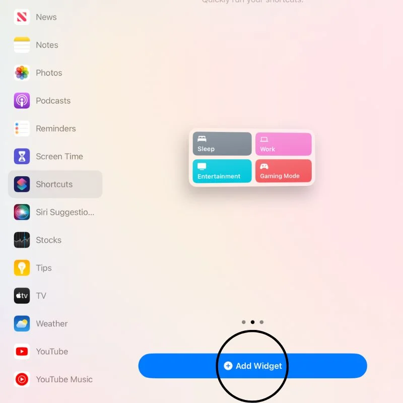 add widget to home screen