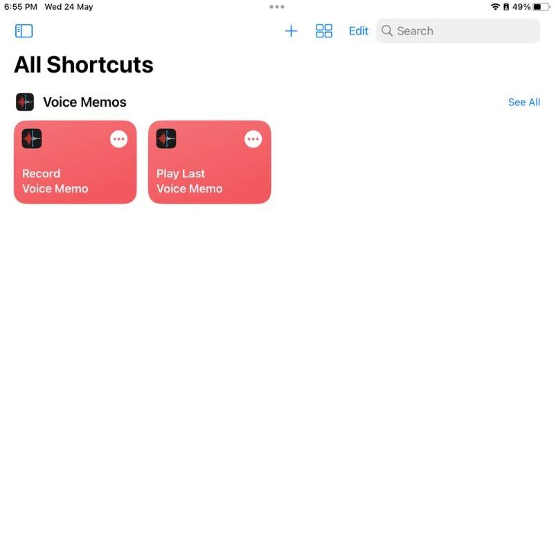 shortcuts app on ipad