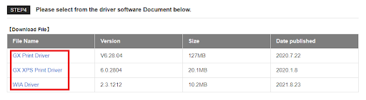 Kyocera - select from the driver software