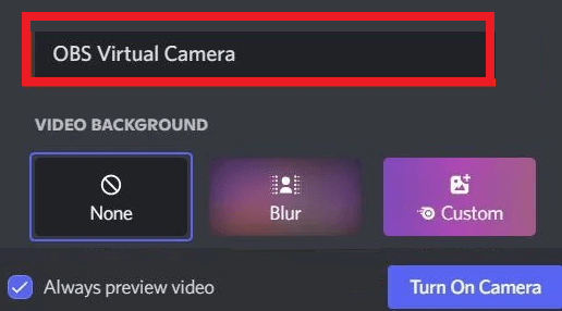 OBS Virtual camera