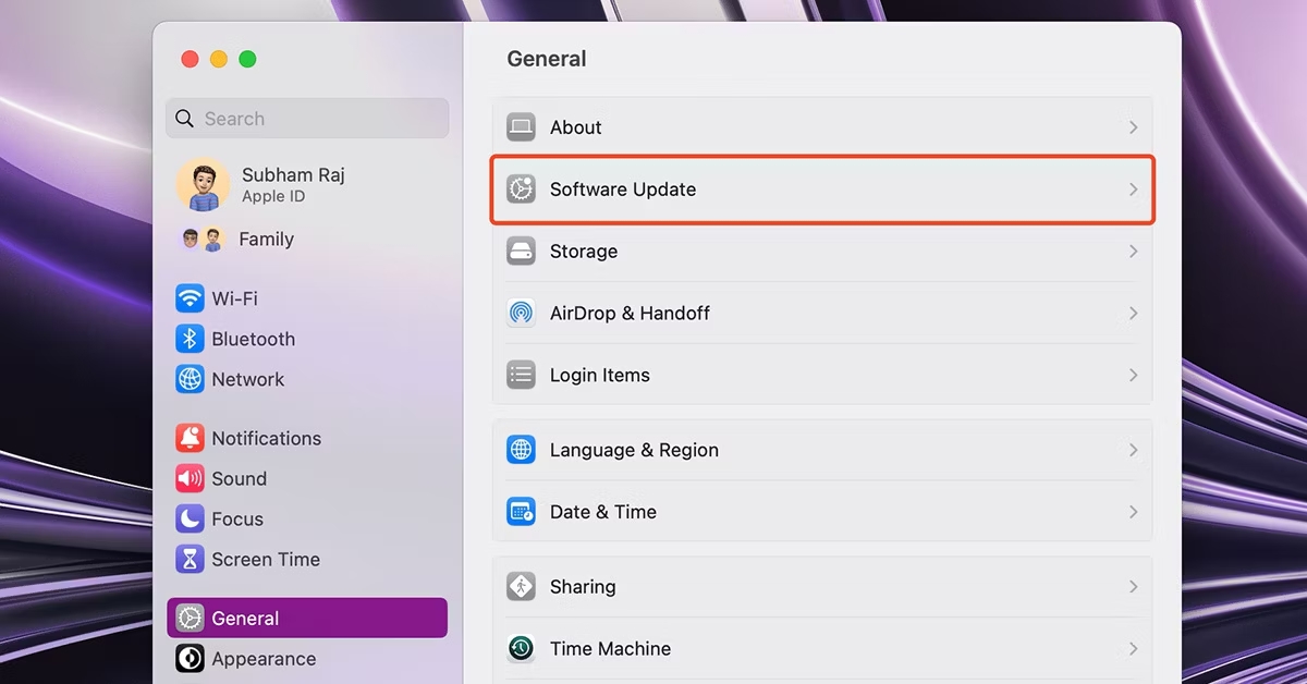 general system settings on mac