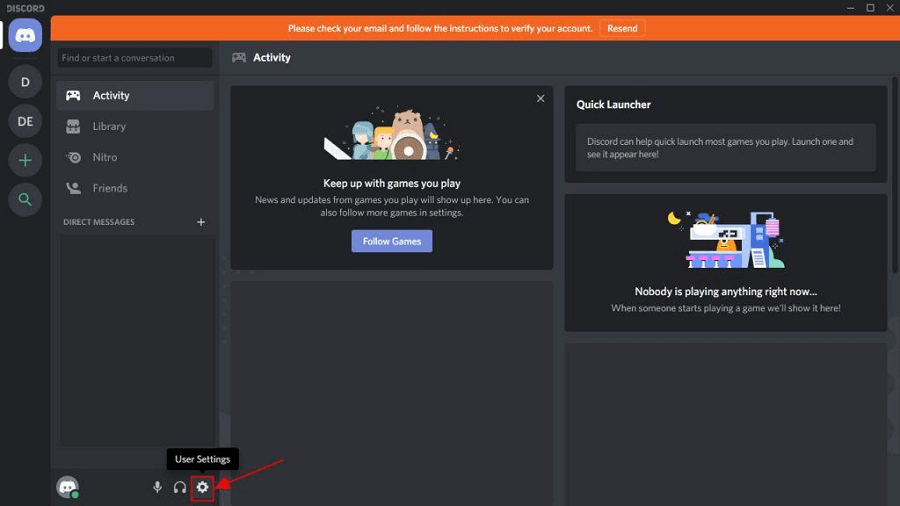 Discord Impostazioni utente