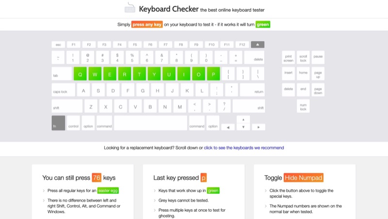 keyboard checker online keyboard testing tool