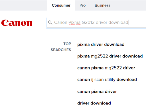 Search Canon Pixma G2012 driver download