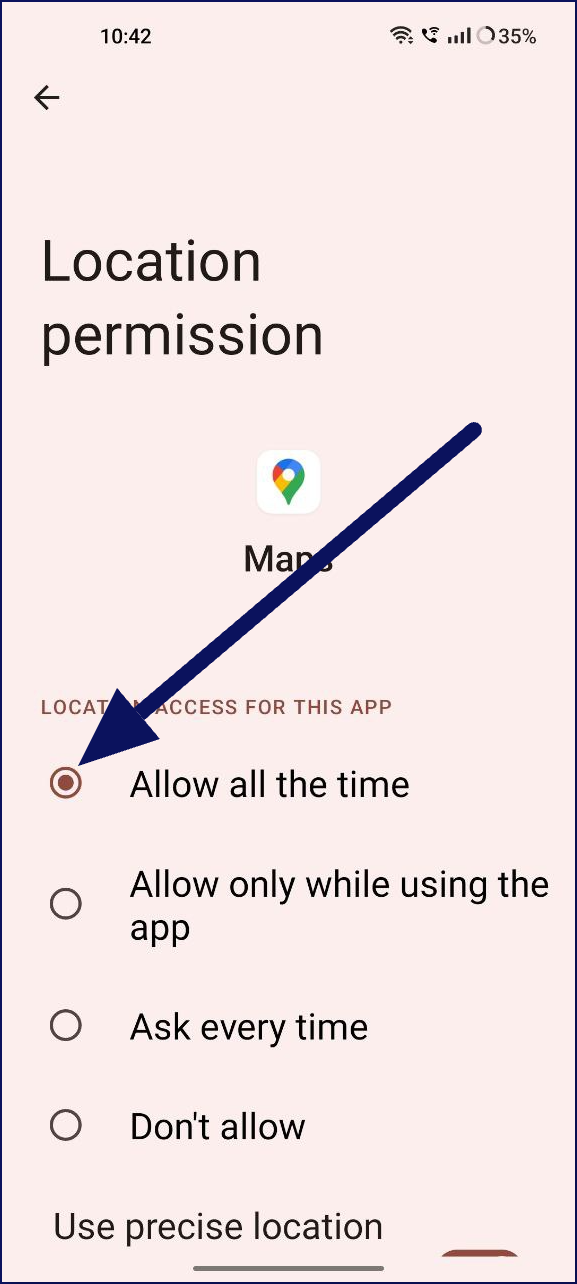 google maps location permission