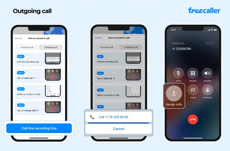 recording outgoing calls on truecaller on iphone