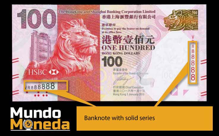 Banknote with solid series