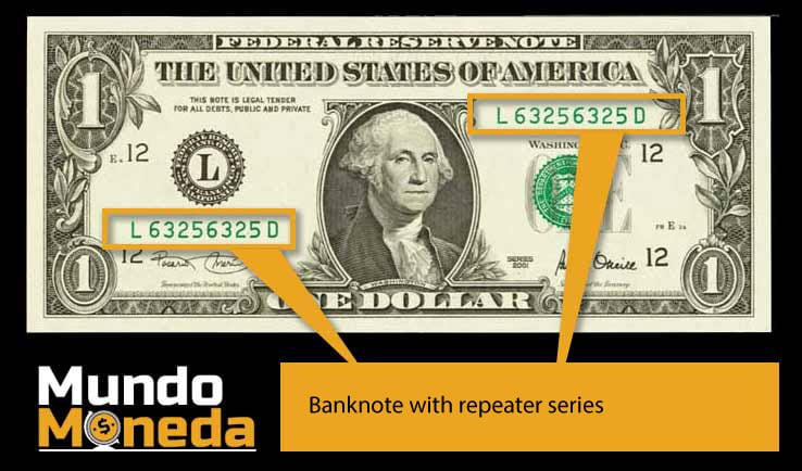 Banknote with repeater series