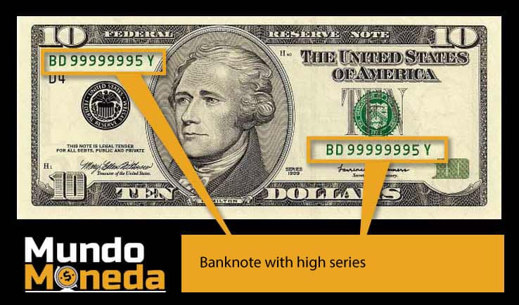 Banknote with high series