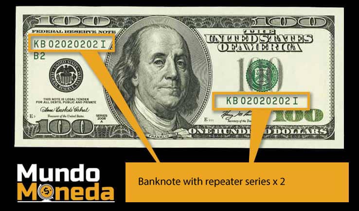 Banknote with repeater series x 2