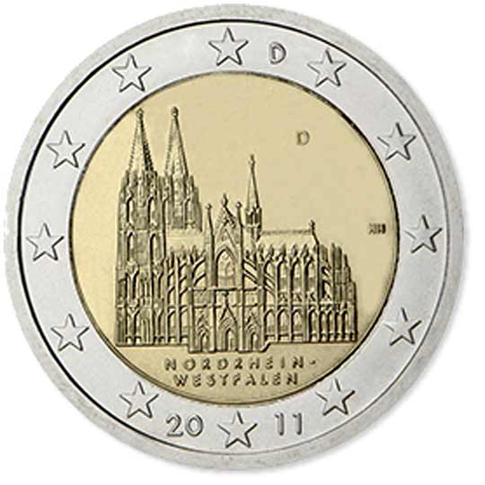 Moneda 2 Euros Alemania 2011 NORDRHEIN WESTFALEN