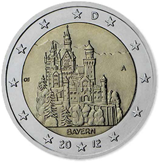 Moneda 2 Euros Alemania 2012 BAYERN