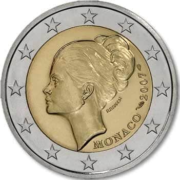 Coin 2 euros Grace Kelly Princess of Monaco