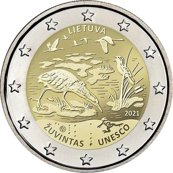 Coin 2 euros Zuvintas Biosphere Reserve