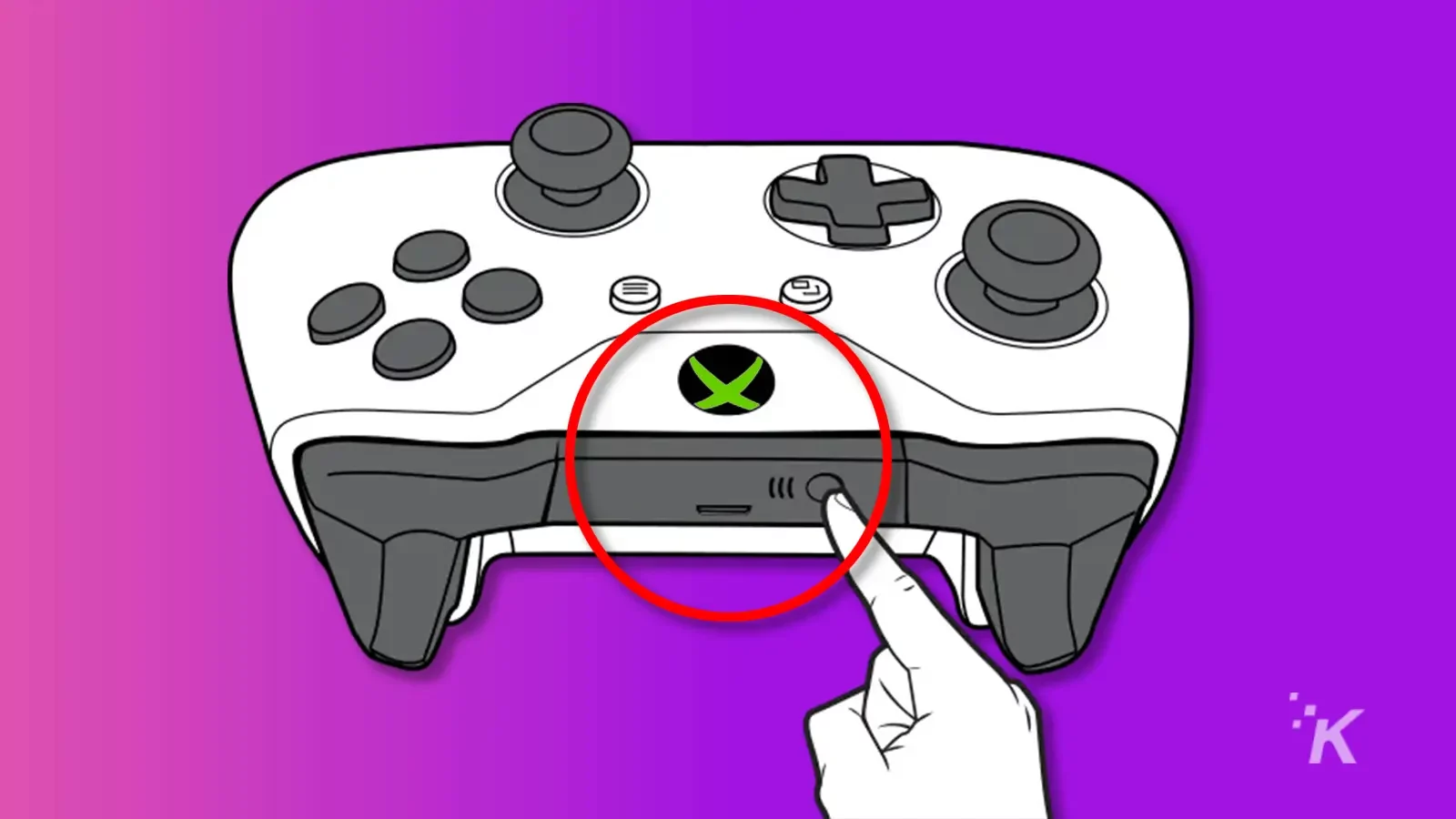 Butonul de sincronizare a controlerului Xbox cu PC