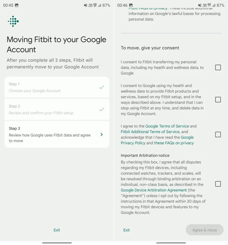 move fitbit to google