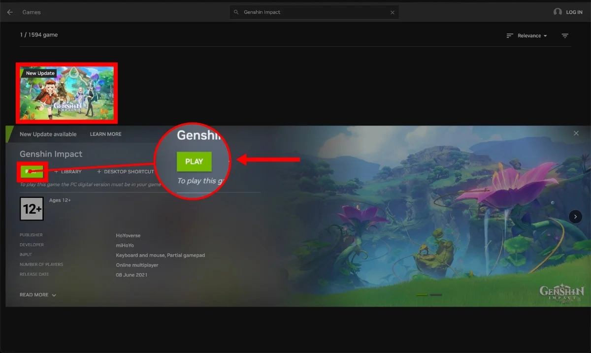 play genshin impact on mac using geforce now app