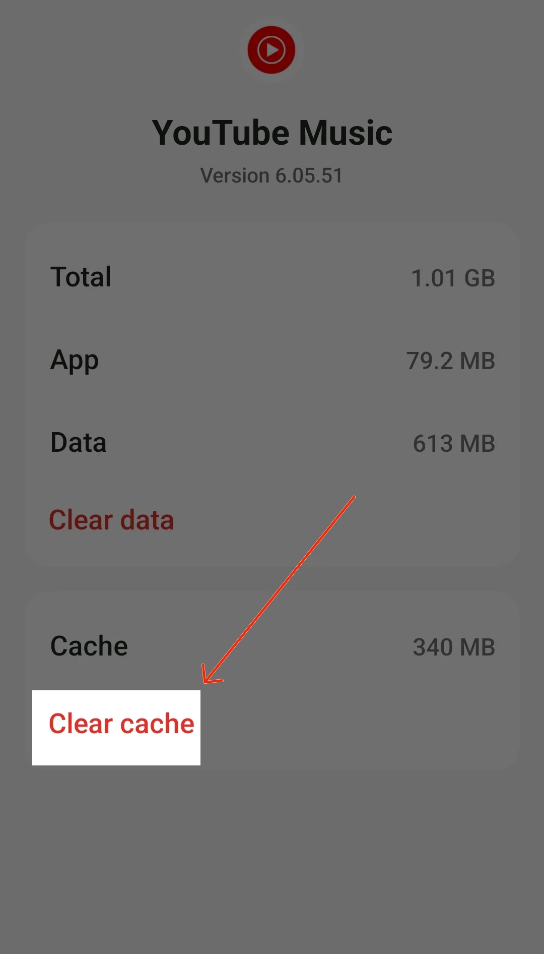 youtube music clear cache