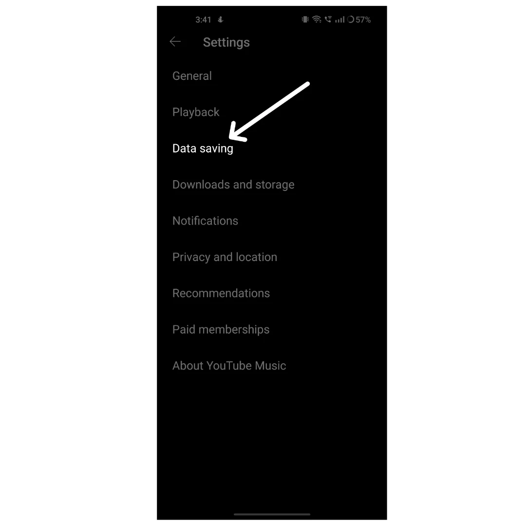 youtube music settings data saving