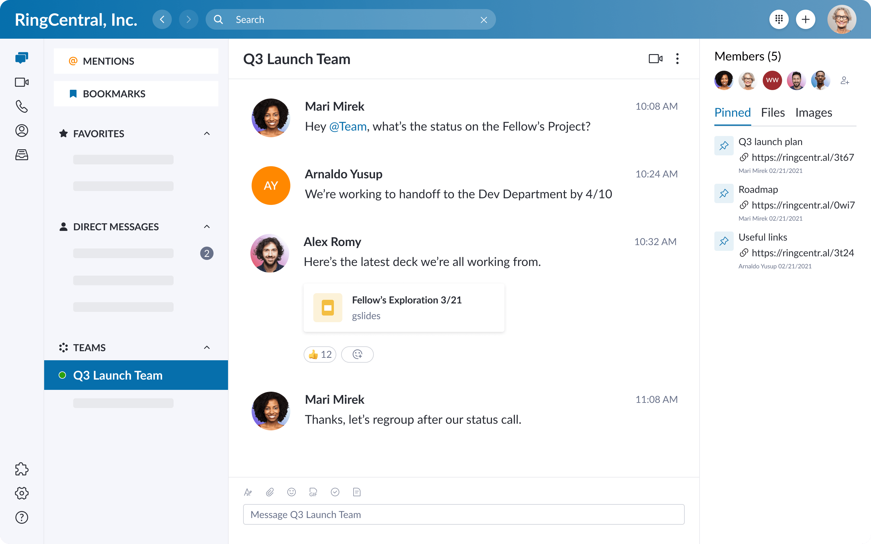 RingCentral 消息传送