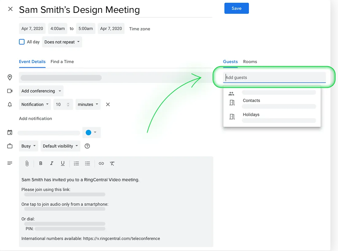 RingCentral 전화 회의