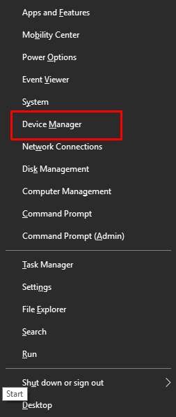 Right click on windows icon and open Device manager