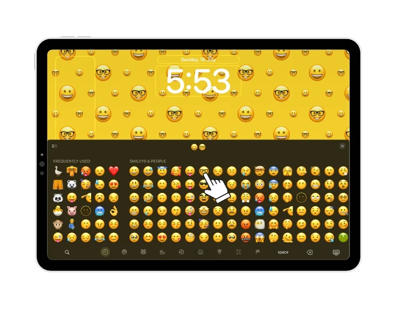 ultimate guide to customize ipad lock screen [2023] - select emoji for the wallpaper