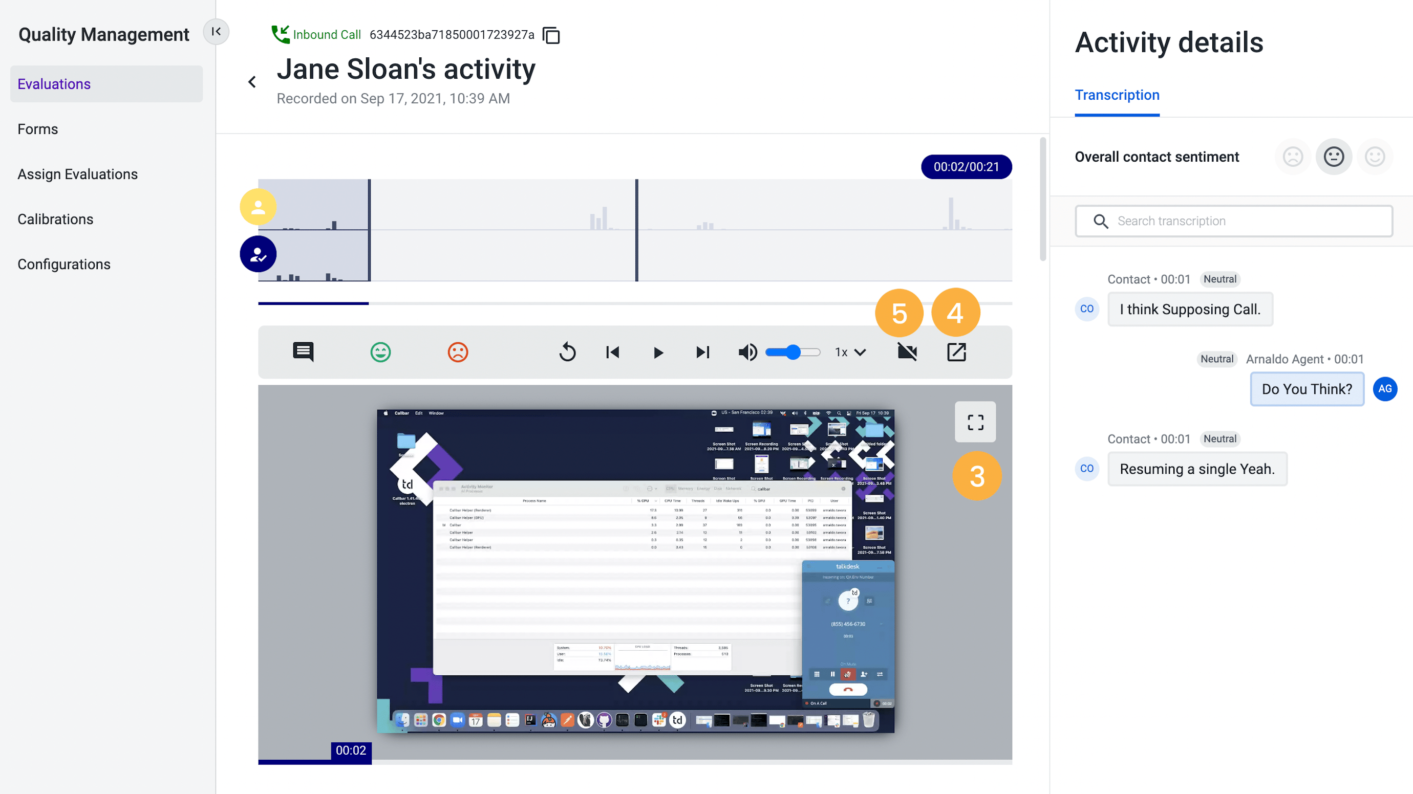 Talkdesk-Bildschirmaufzeichnung