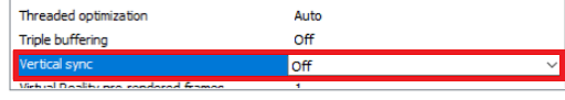 Vertical Sync to Off