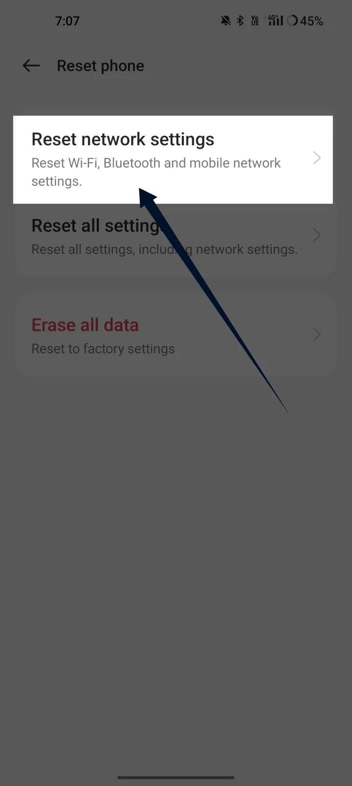 reset network settings