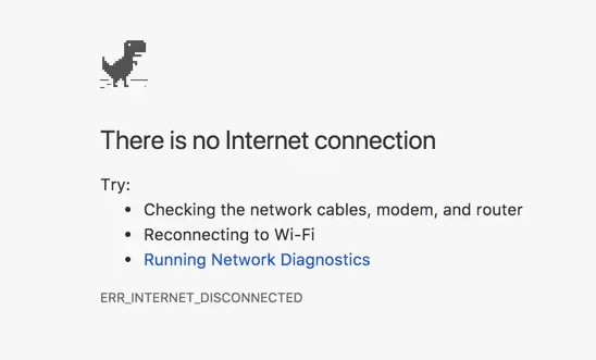 ERR INTERNET DISCONNECTED