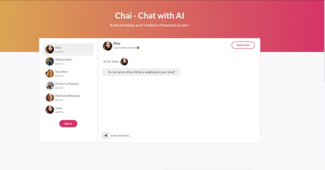 Chai App chat avec l'IA