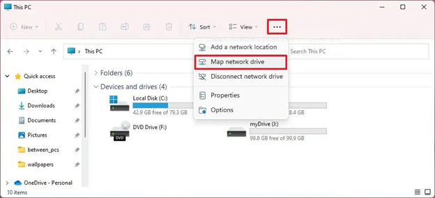 Map network drive option