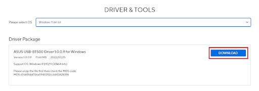 Download Asus USB BT500 driver