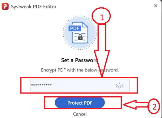 Bouton Protéger le PDF