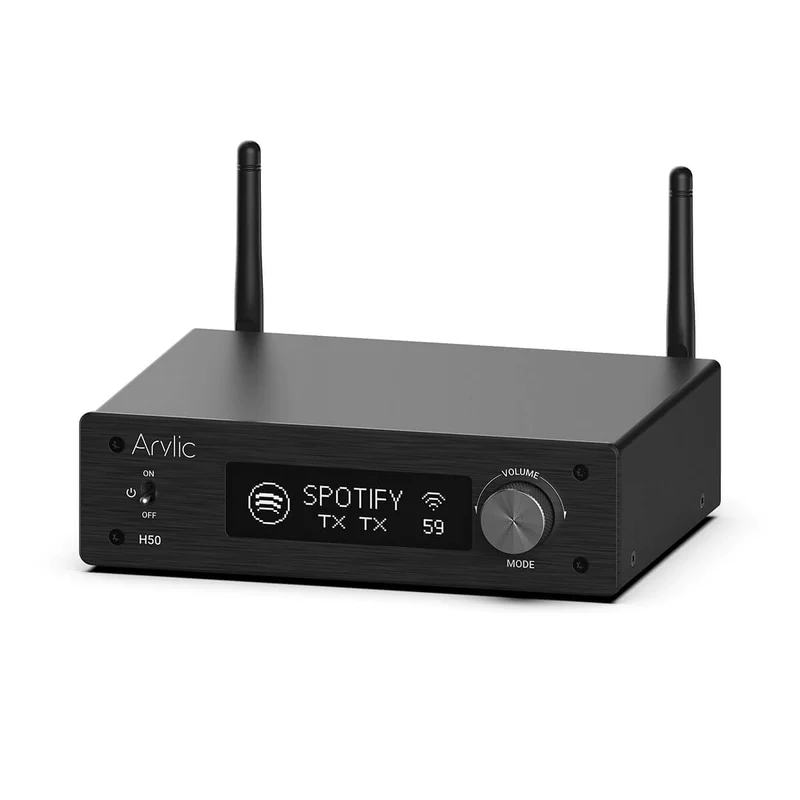 Amplificator fără fir Arylic H50 cu AirPlay 2 și funcționează cu Alexa