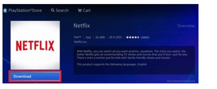 PlayStation – aplikacja Netflix